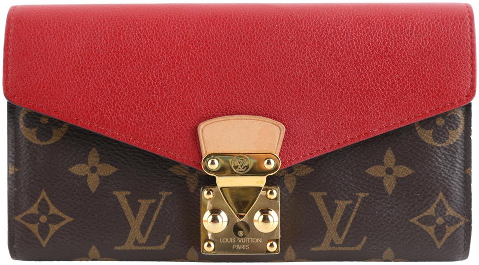 louis vuitton wallet red and brown