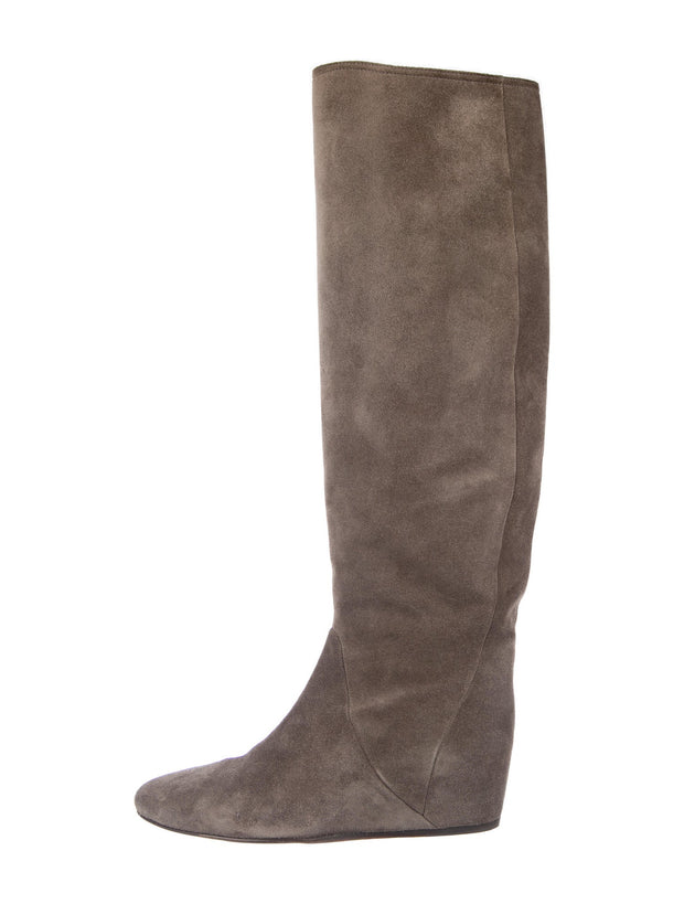 Lanvin Suede Taupe leather riding boots Size 38/8