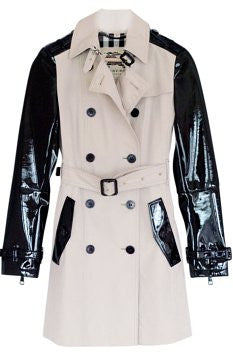 Burberry London Patent Sleeve trench Coat size 2