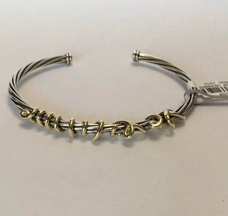 DAVID YURMAN Silver whispers gold and silver cable classic bracelet