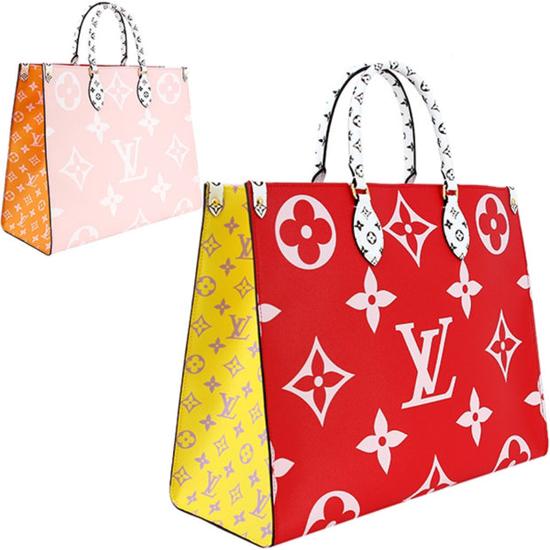 Louis Vuitton Monogram On the go red pink reversible tote