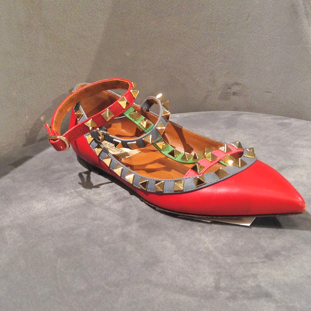 Valentino Rockstud caged multi color flats 34.5/4.5