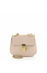 Chloe Drew small pebbled leather chain Bag, pink
