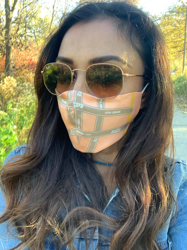 Face Mask made from 100% Authentic Hermes scarf