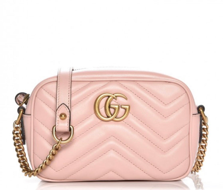 Gucci mini Marmont pink crossbody bag