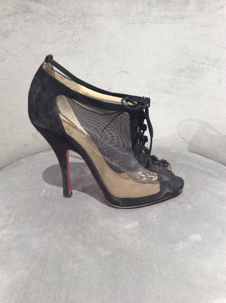 Christian Louboutin Abbesses 120 Booties, Black, Size 9/39