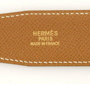 Hermes Leather Constance Belt, Black, Size 60/XS