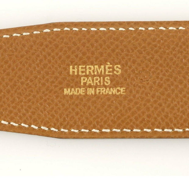 Hermes Leather Constance Belt, Black, Size 60/XS