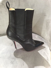 Christian Louboutin Black Tucson Cap-Toe Red Sole Ankle Boot Size 9.5/39.5
