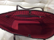 LouisVuitton NEVERFULL MM Brown Damier Ebène Canvas Shopping Tote Bag Authentic