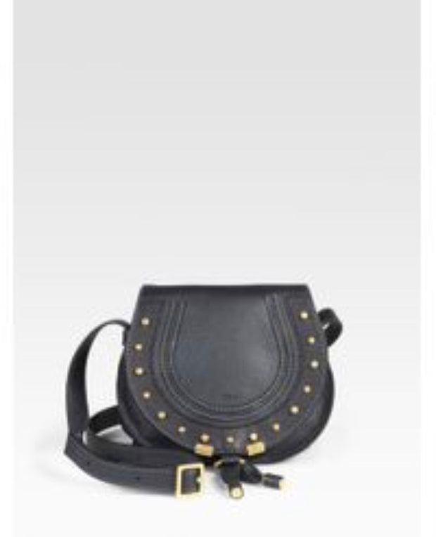 Chloe Marcie baby blue gold studded crossbody bag