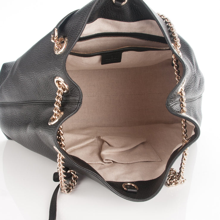 Gucci medium black soho chain hobo bag