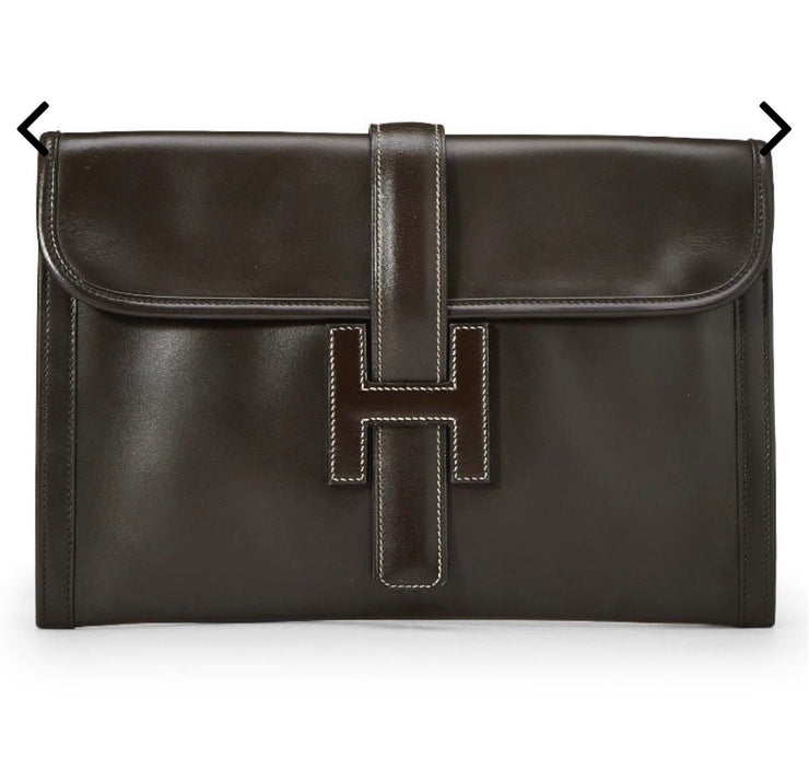 GIVENCHY Dark Brown Textured Leather Antigona Envelope Clutch