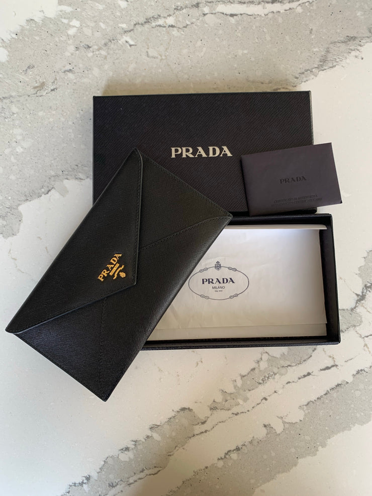 Prada Vitello Envelope Move Wallet clutch