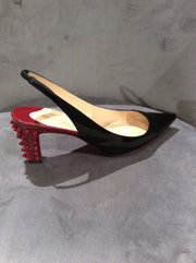 Christian Louboutin Lemer Pont 70 Black Patent/Rouge Red Leather Pumps Size 9/39
