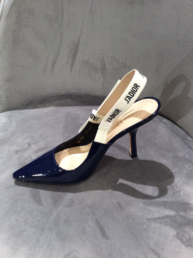 Christian Dior Navy J’Adior Pump in Patent Leather Size 7/37