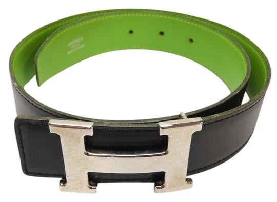 Hermes Black/Lime Green Reversible H 32 MM belt Men’s, size XS/US 28