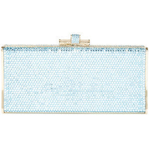 Judith Leiber Slender Curve Crystal Minaudière light blue