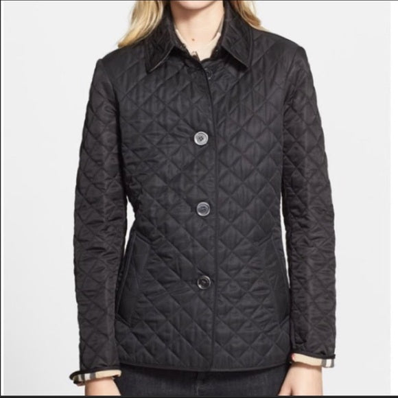 Burberry Brit quilted jacket black size medium $595