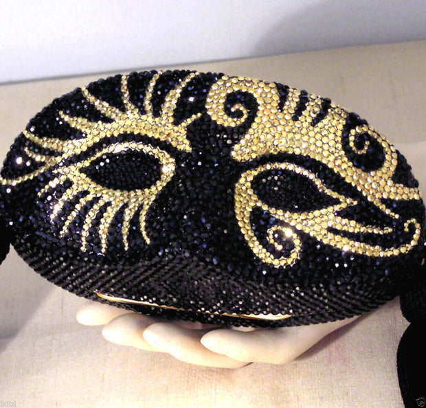 Kathrine Baumann Crystal minaudiere mardi gras mask clutch