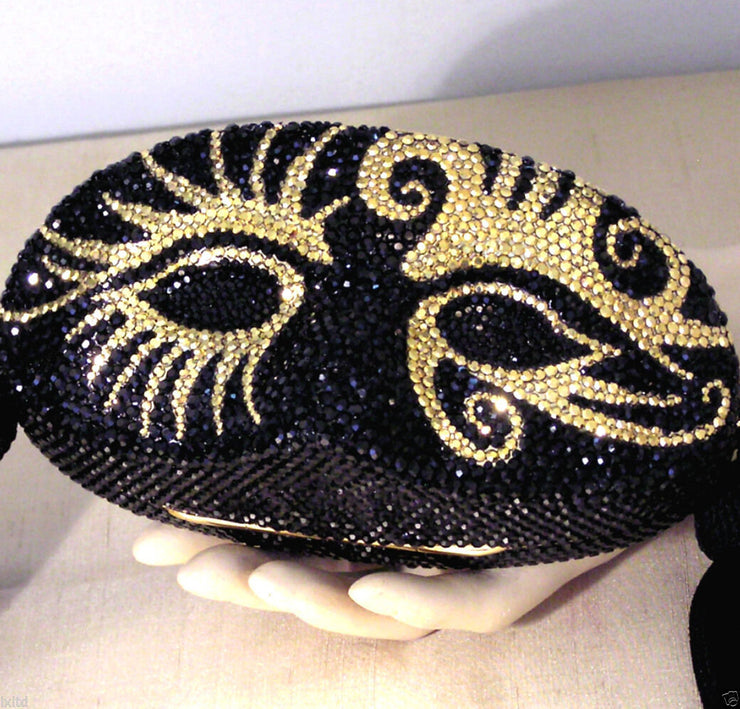 Kathrine Baumann Crystal minaudiere mardi gras mask clutch