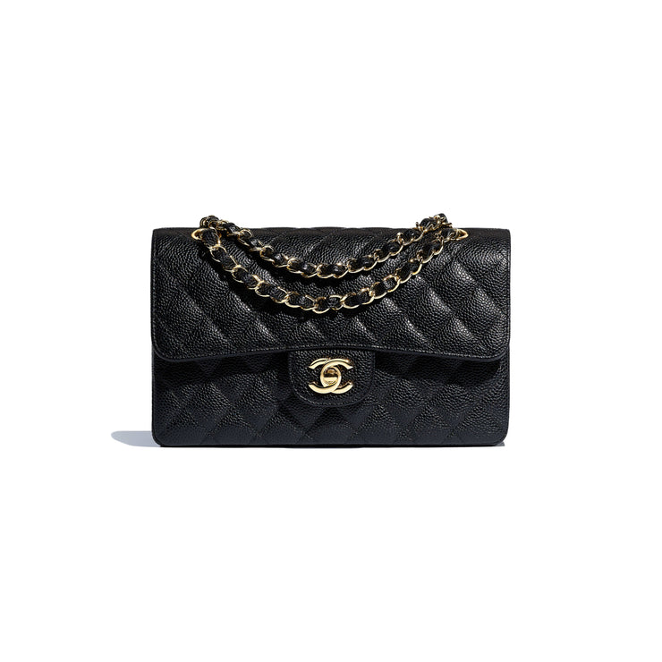 Chanel 9 Black Classic Double Flap Bag with Gold Hardware